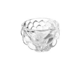 Vaso porta velas vidrio burbujas afuera